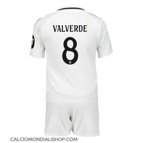 Maglie da calcio Real Madrid Federico Valverde #8 Prima Maglia Bambino 2024-25 Manica Corta (+ Pantaloni corti)